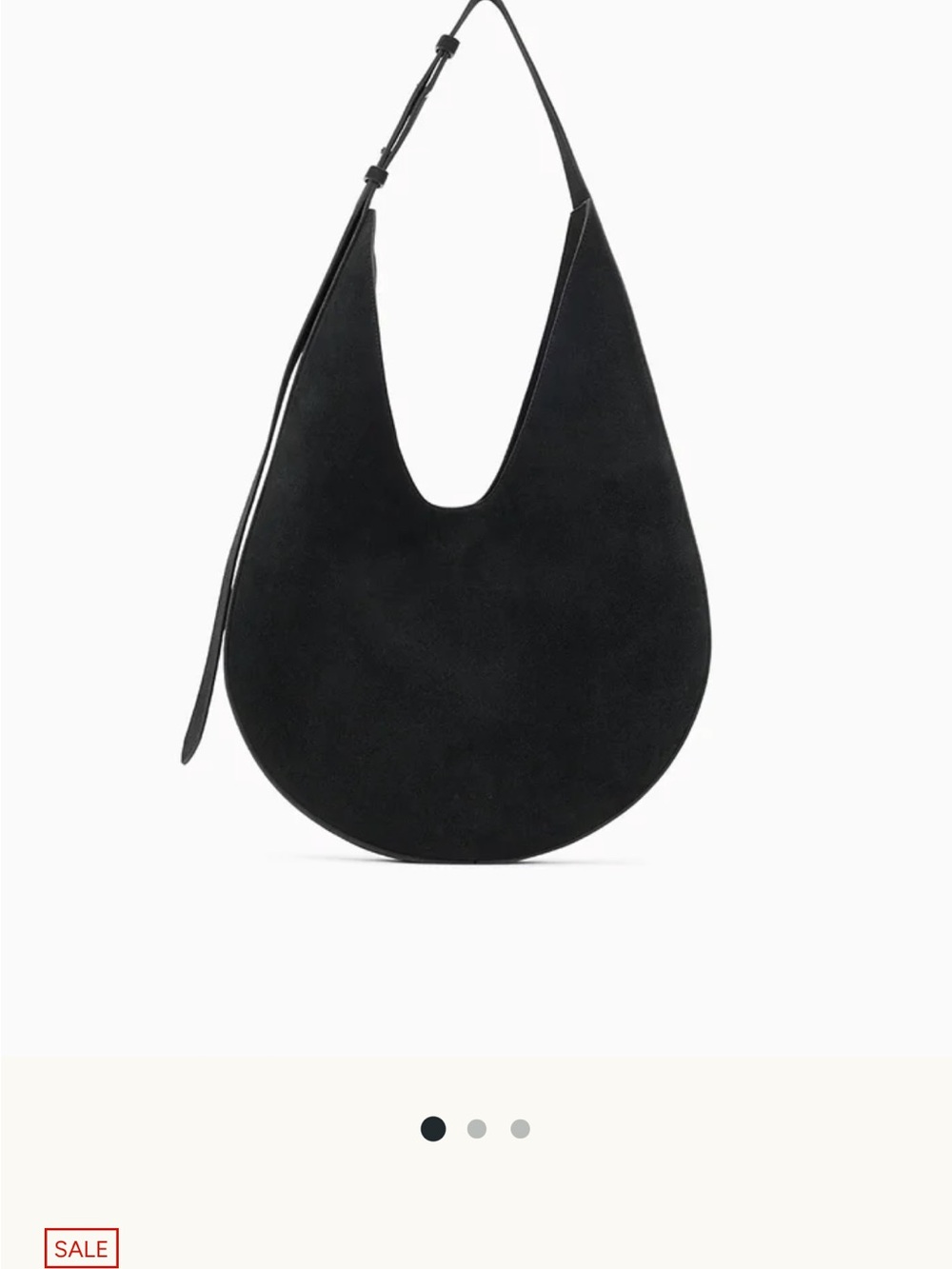 Minimal Black Crescent Hobo Bag